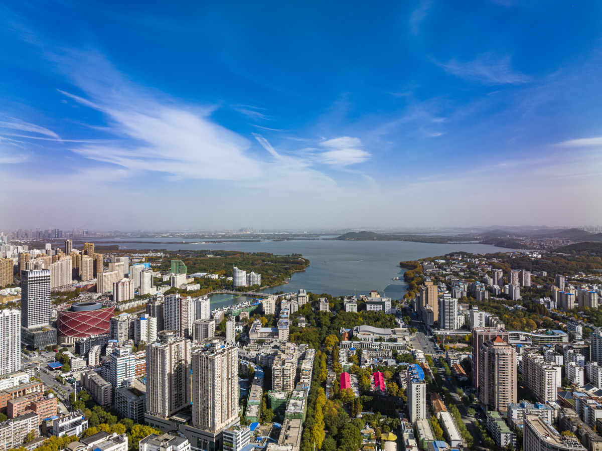 航拍武汉·冬日东湖远眺