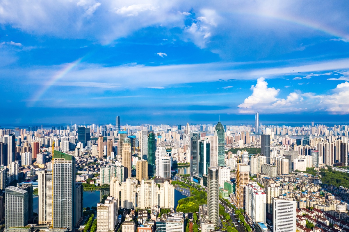 1/114天际线武汉市容#摩天大楼市中心建筑建筑物城市的全景图城市鸟瞰