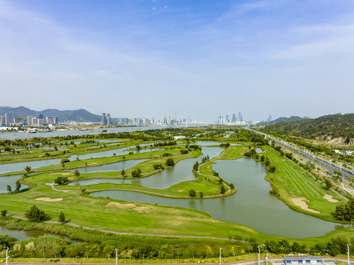 航拍珠海横琴海岸