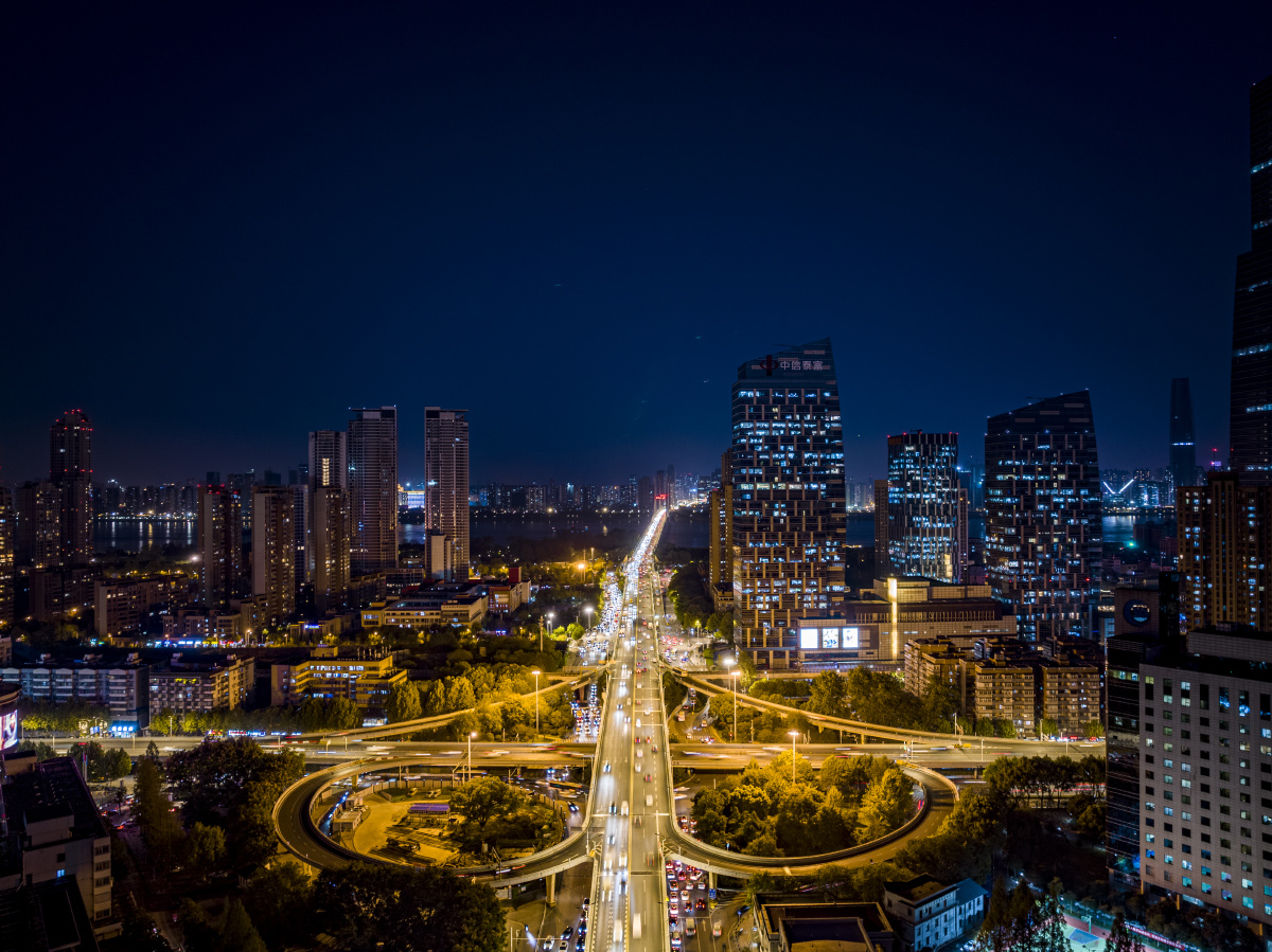 航拍武汉黄浦路立交