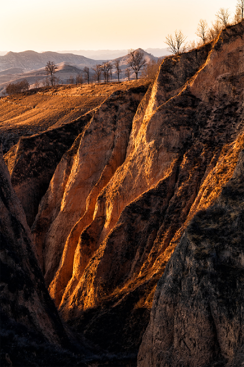 夕阳下的黄土风光