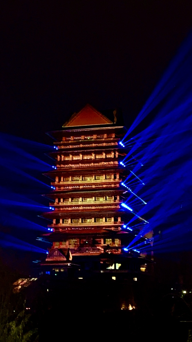 2021元旦兰州黄河楼灯光秀