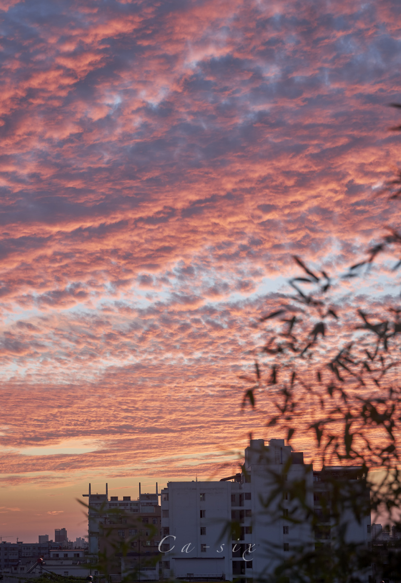 粉红色天空短暂而美好
