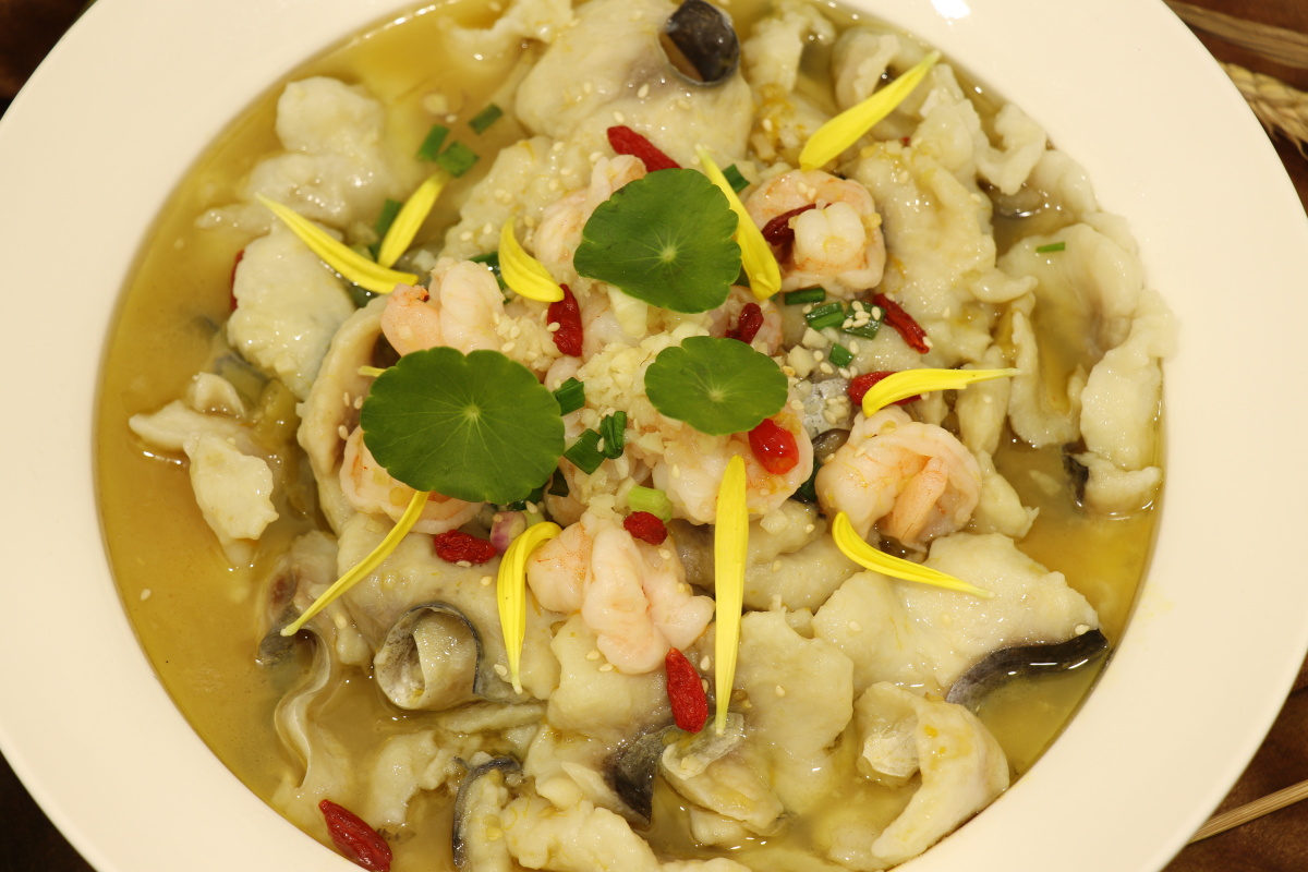 鲜虾酸菜鱼的实拍原图