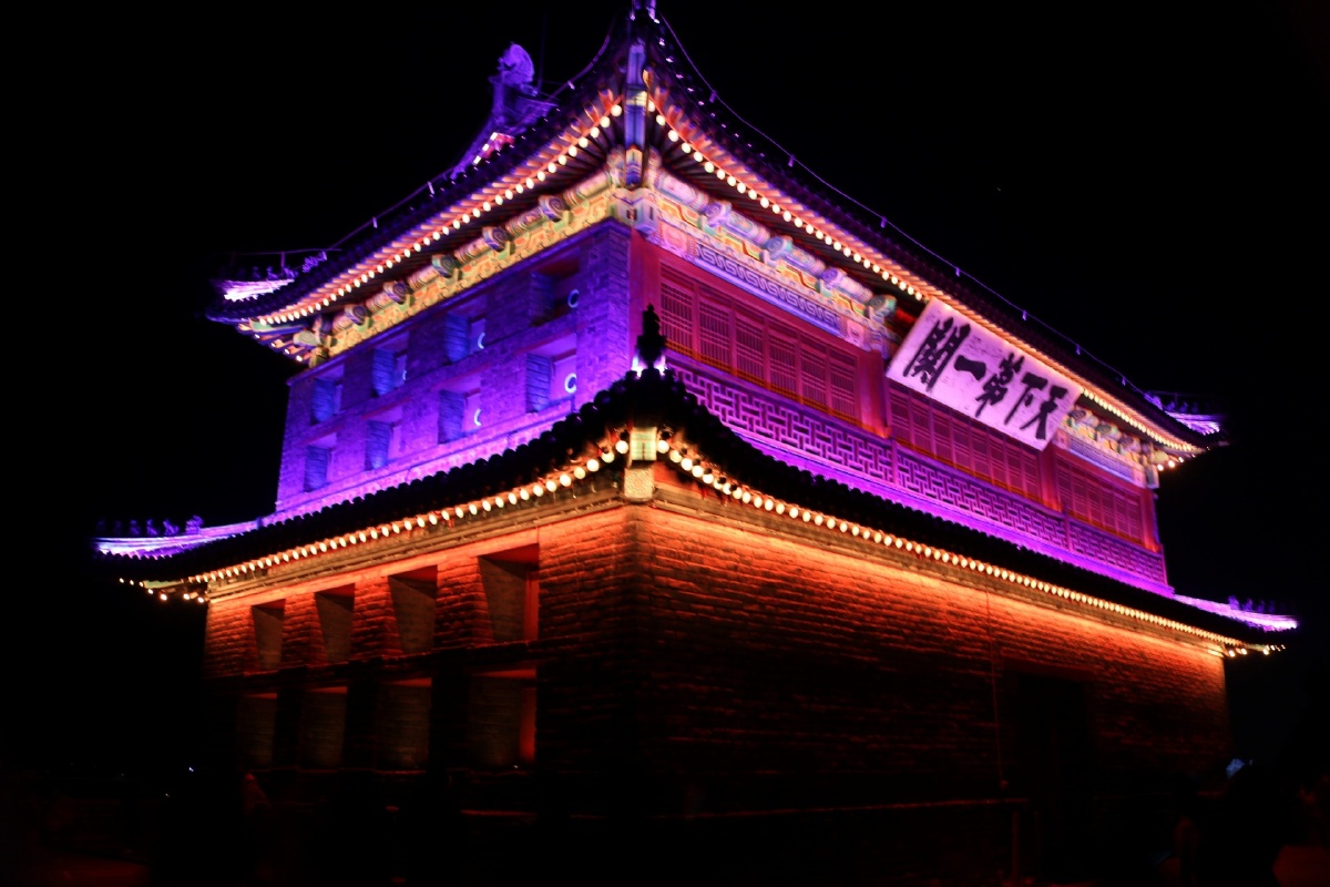 山海关迷人的夜景