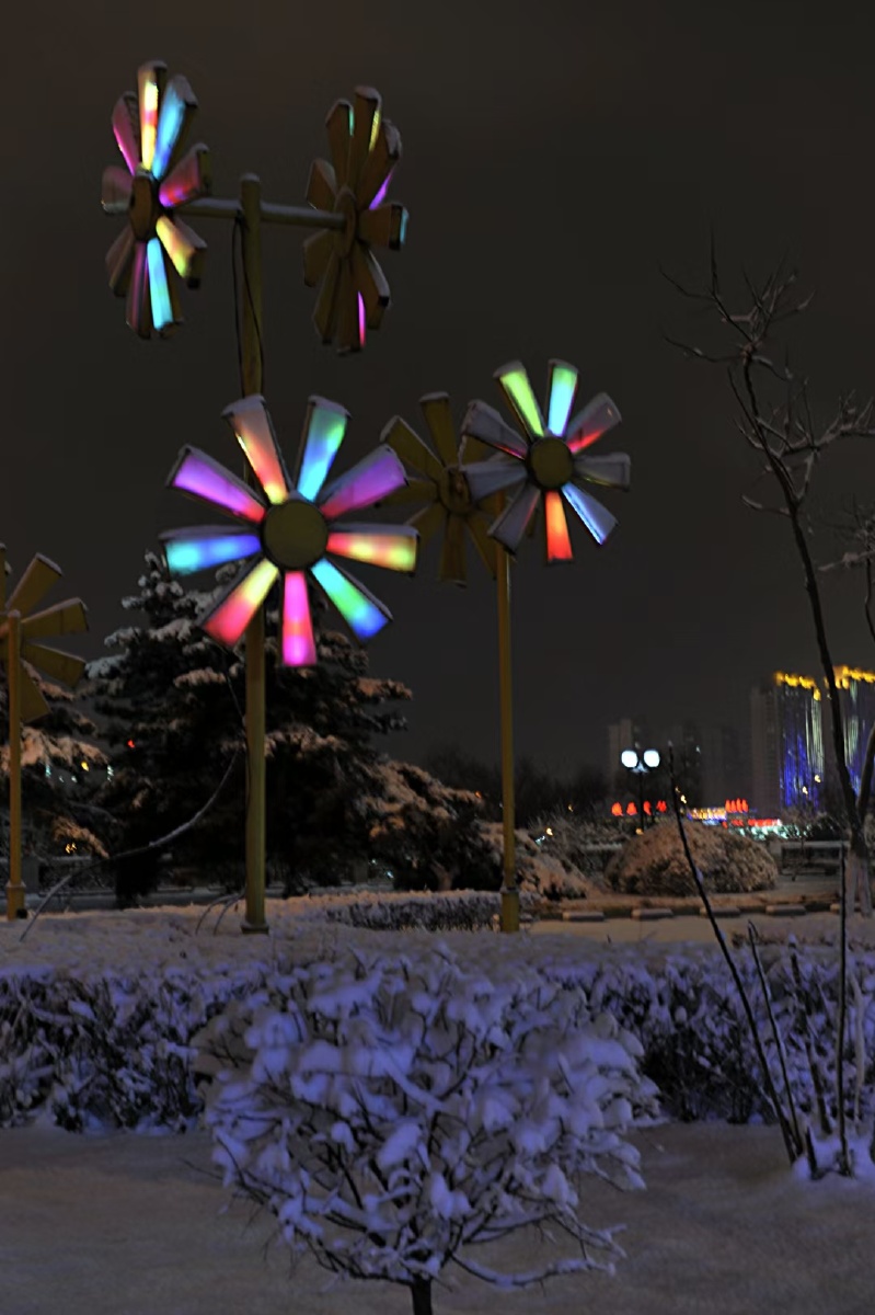 吉林冬夜这个城市雪后的夜晚寒冷又宁静