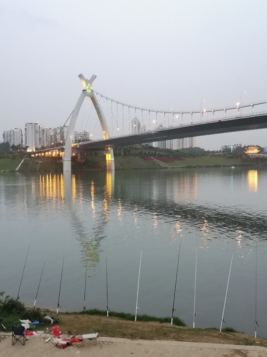 广西南宁邕江上的英华大桥不同角度看过去都觉得很好看你说呢