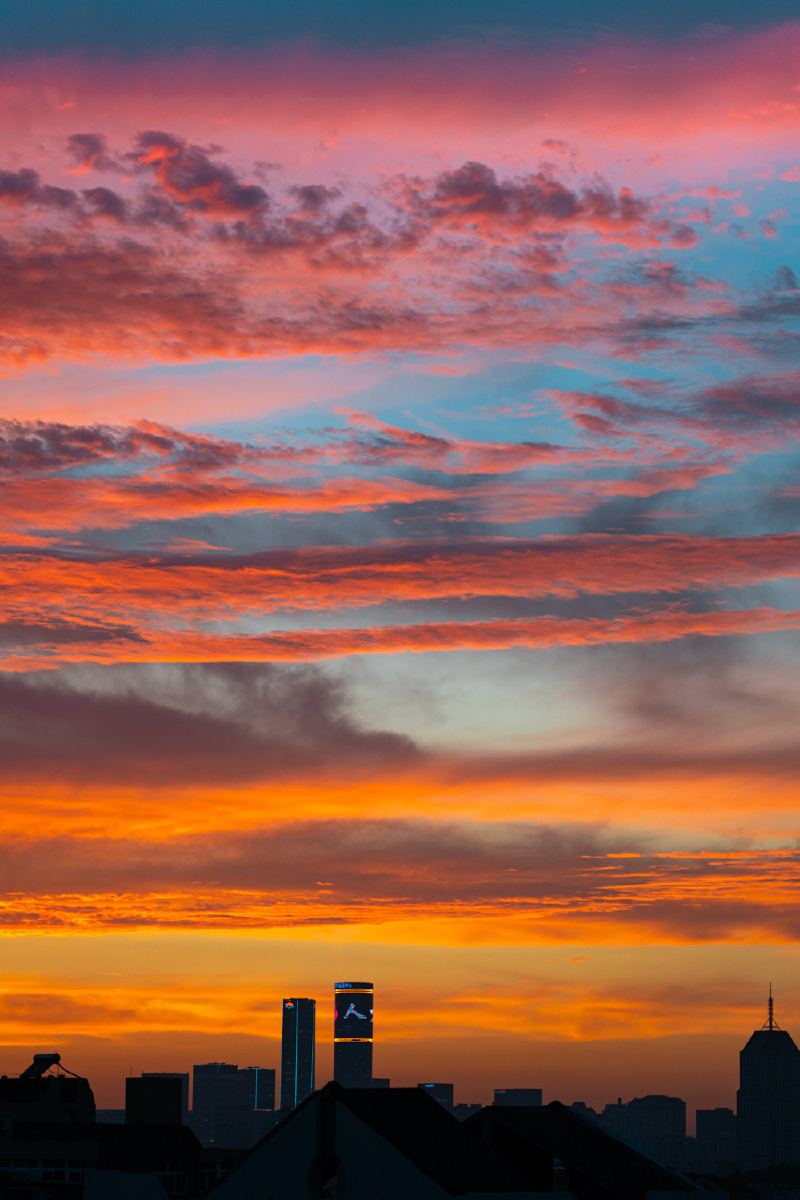 青岛,晚霞,火烧云.