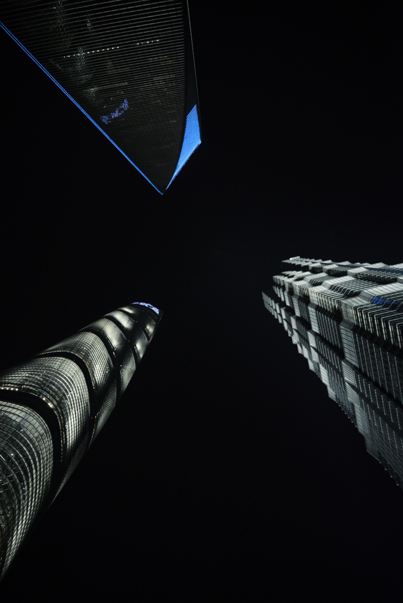 魔都夜景朵云书院视角上海三件套