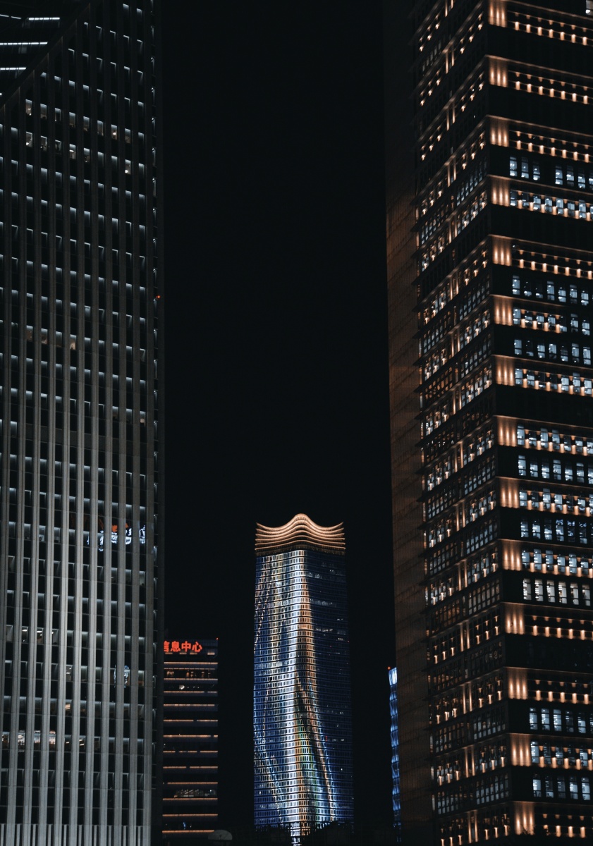 魔都夜景朵云书院视角上海三件套