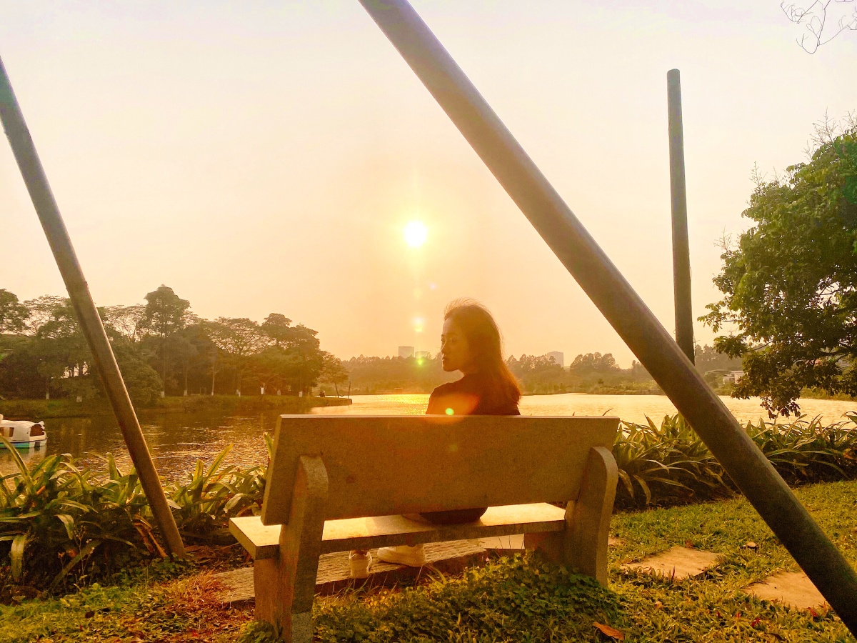 手机摄影之夕阳美女