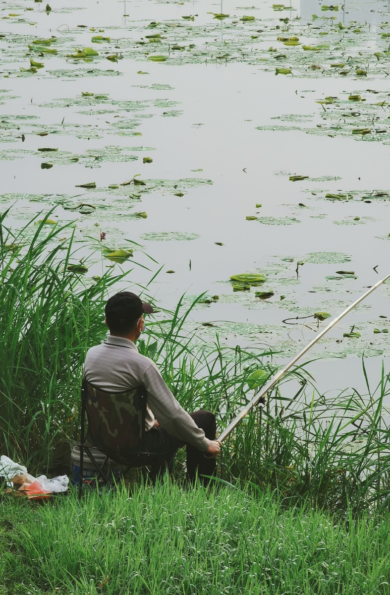 清晨钓鱼人