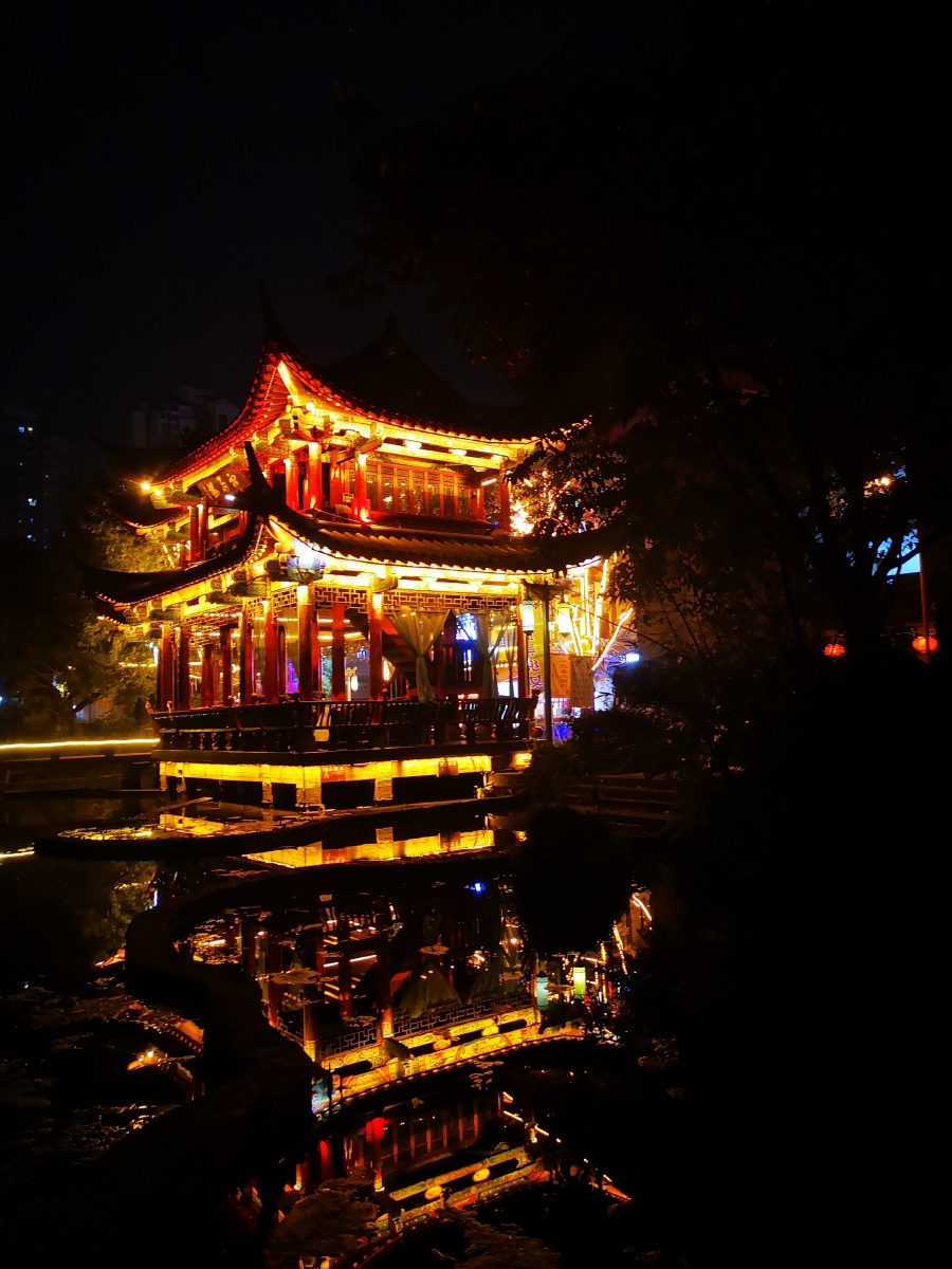 长寿菩提古镇夜景与长寿老城凤山公园美景