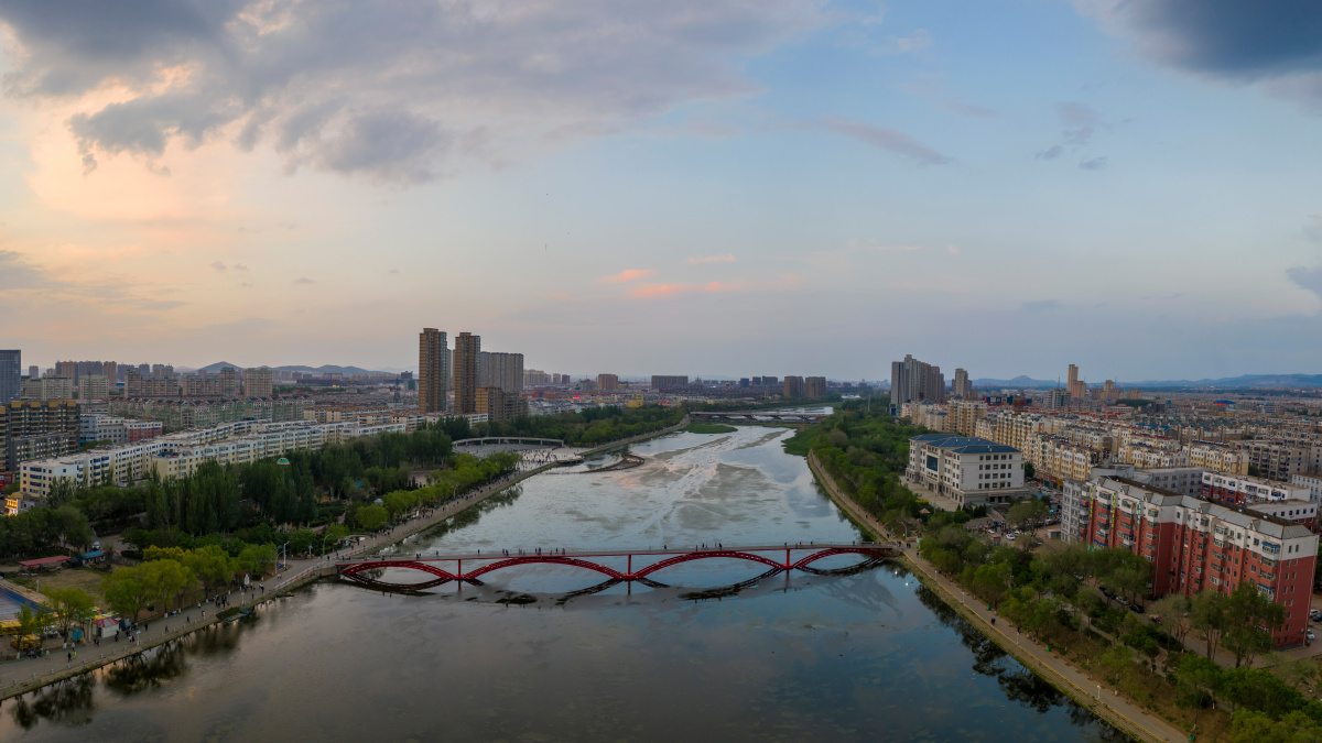 阜新细河小蓝桥高像素全景航拍