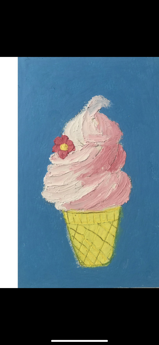 油画棒限量樱花冰淇淋