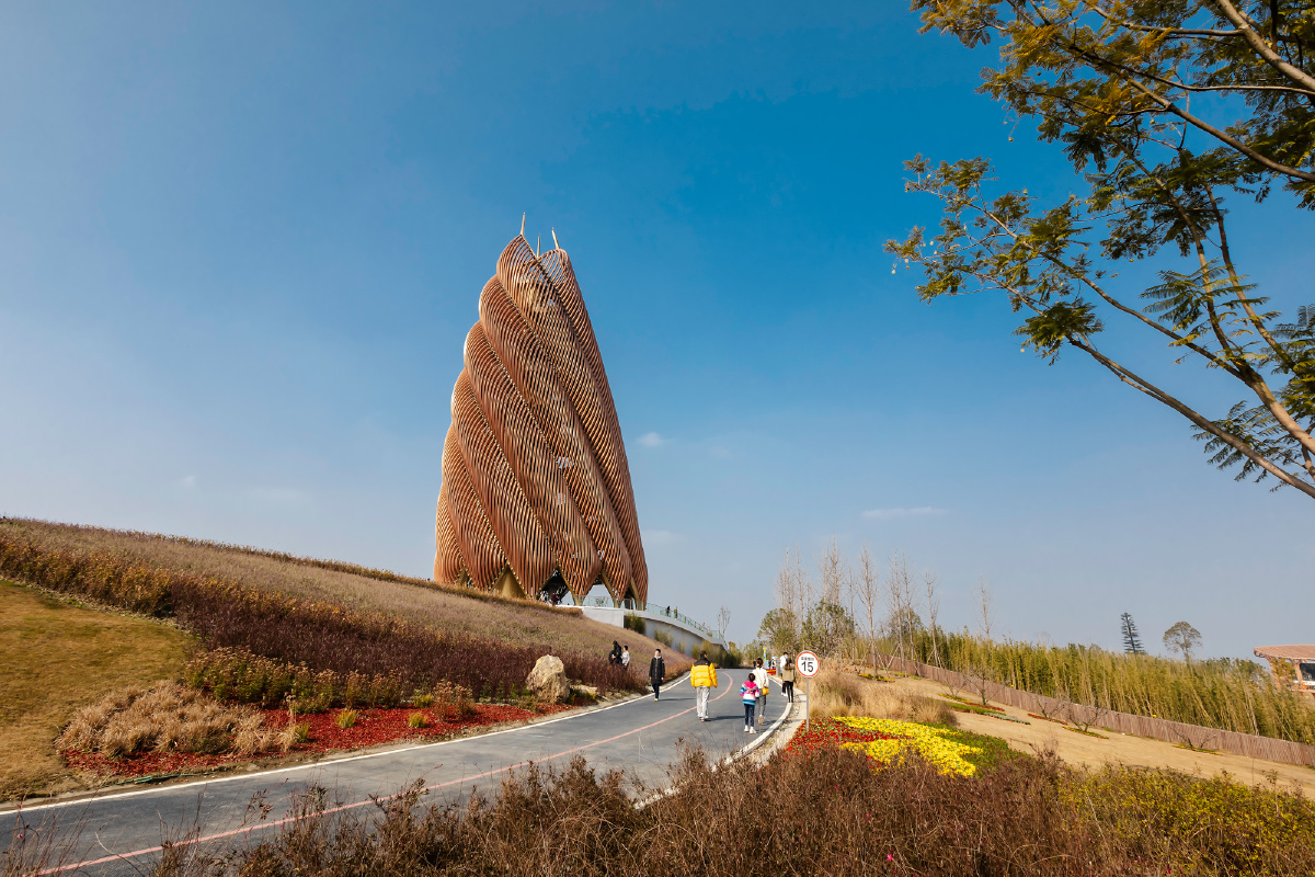 成都熊猫基地竹笋塔