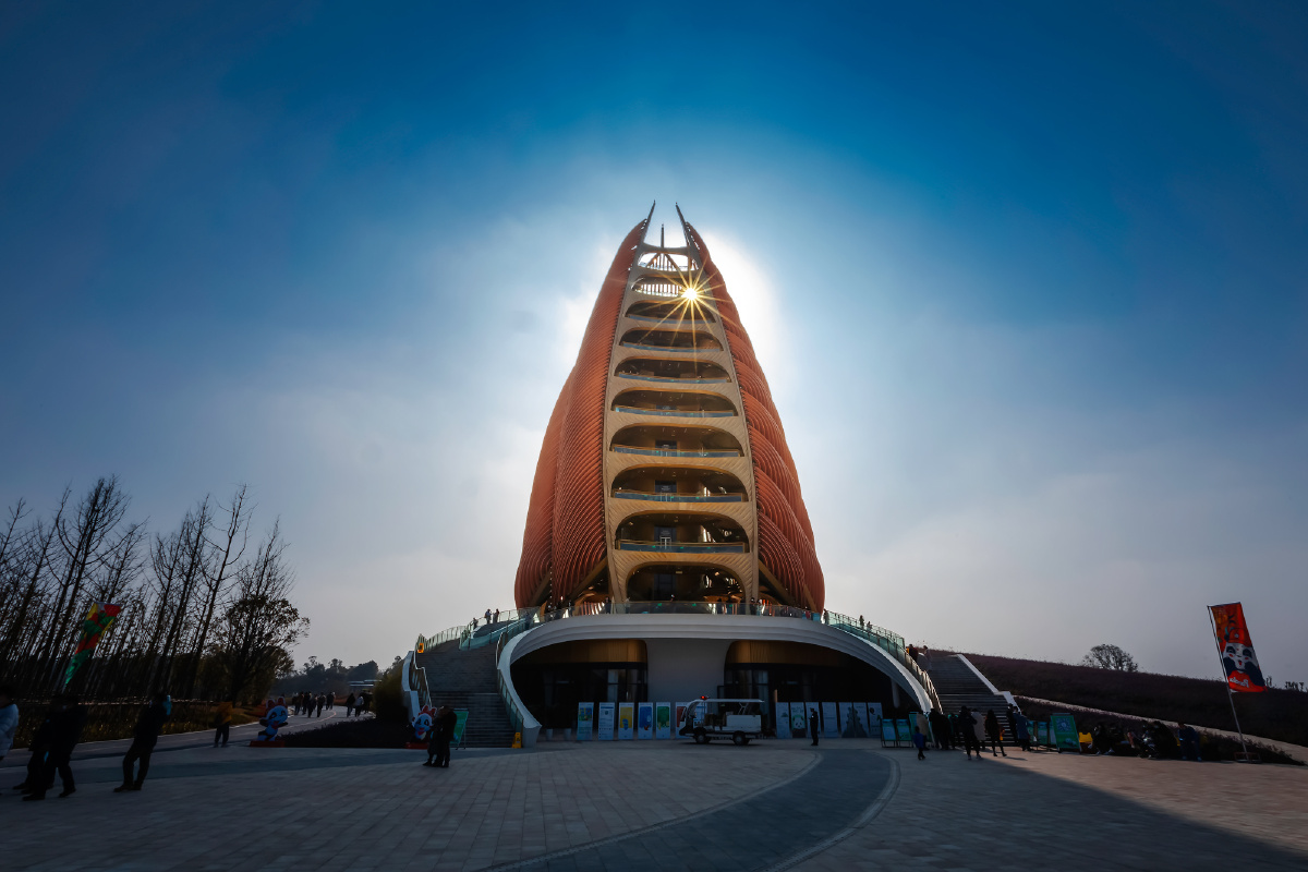 成都熊猫基地竹笋塔