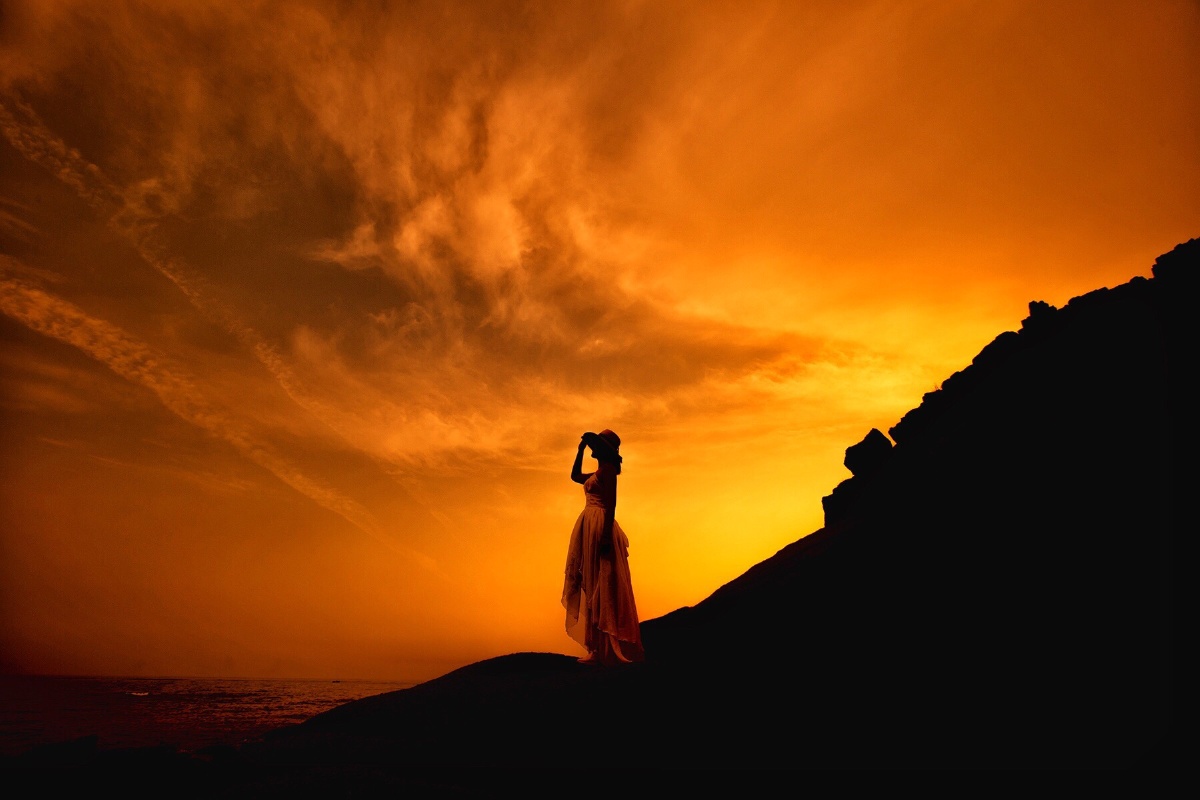 夕阳倩影