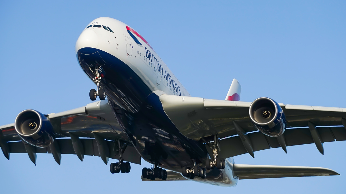 英国航空a380降落伦敦机场