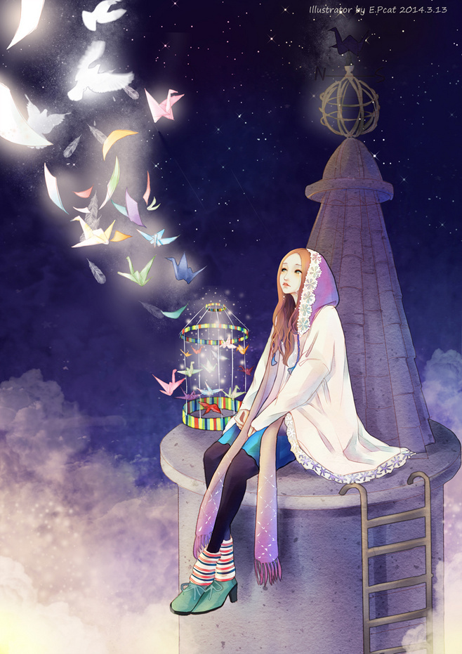 森林系治愈系唯美插画