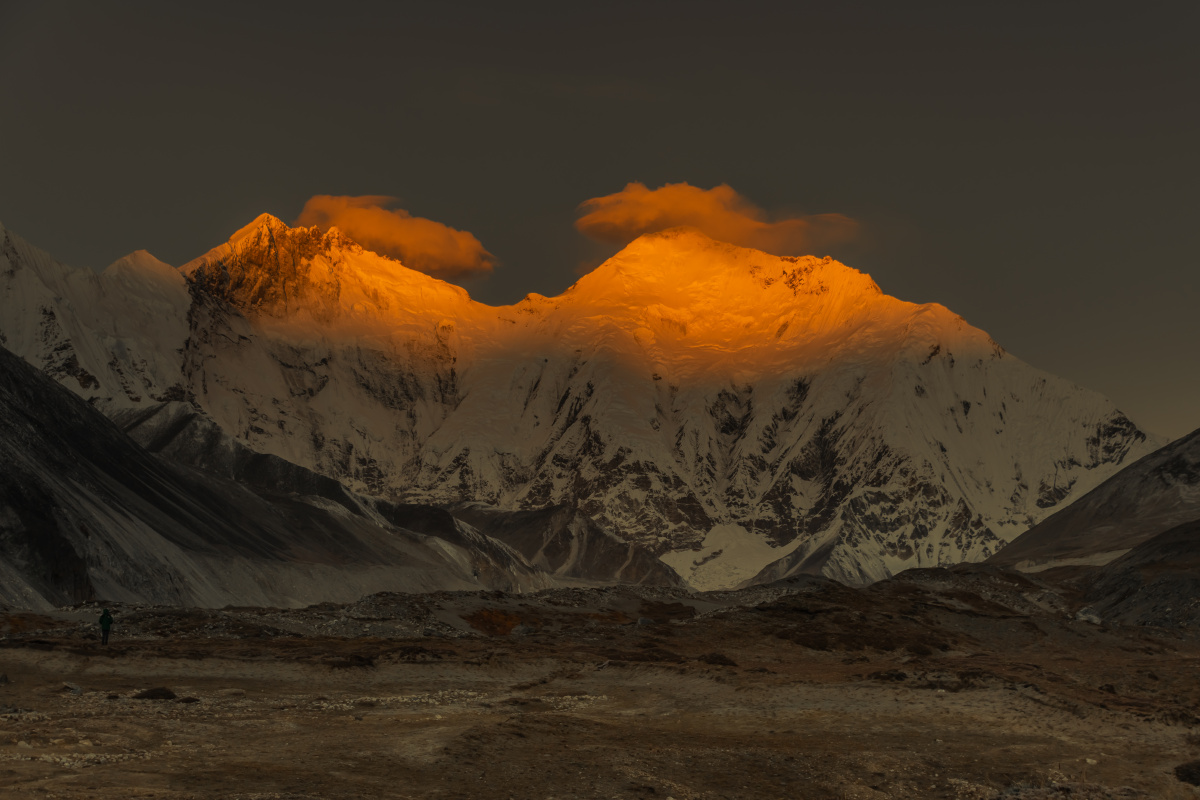洛子峰珠峰日照金山