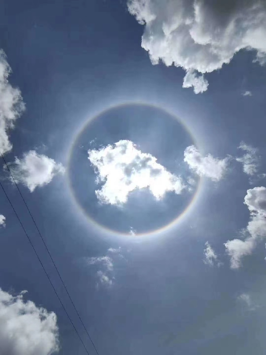 今天的太阳有光环