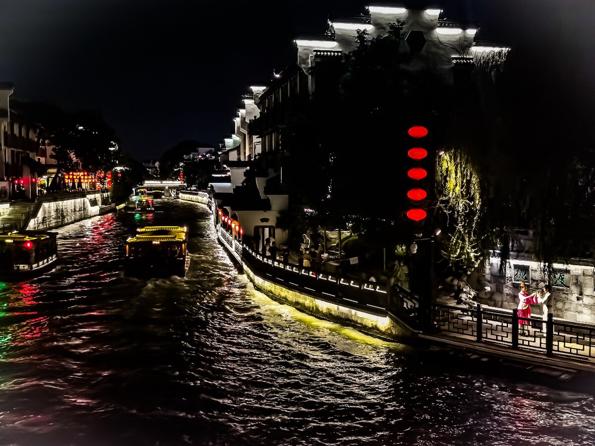 中国,南京,风景,夜景,室外,典雅,灯笼,游船,表演,秦淮河桃叶渡,南京街拍19