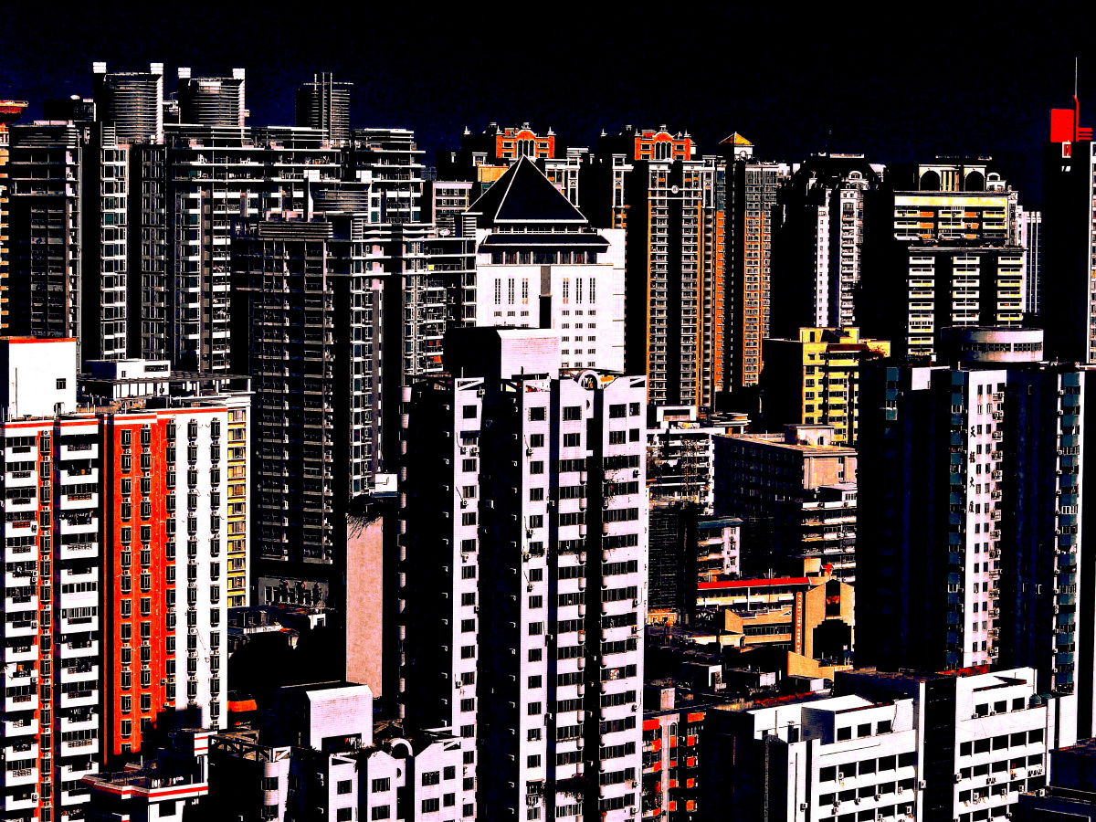 城市印象广州天河区丰兴广场楼顶拍摄