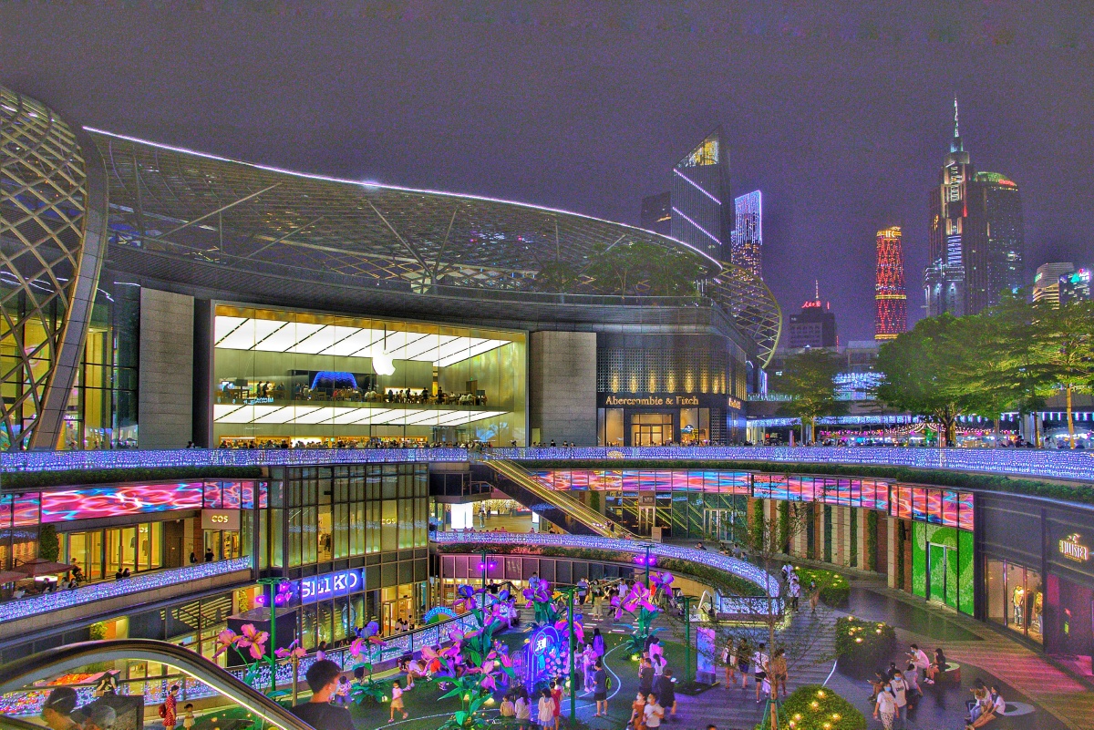 夜幕下的天环广场