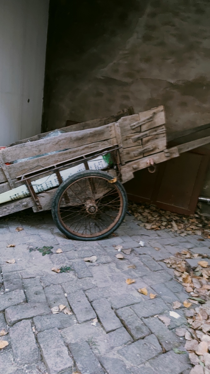 古老的架子车是我们小时候的乐园