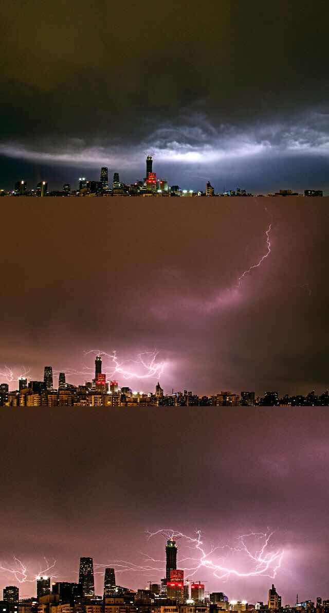 昨晚雷暴下的北京cbd!