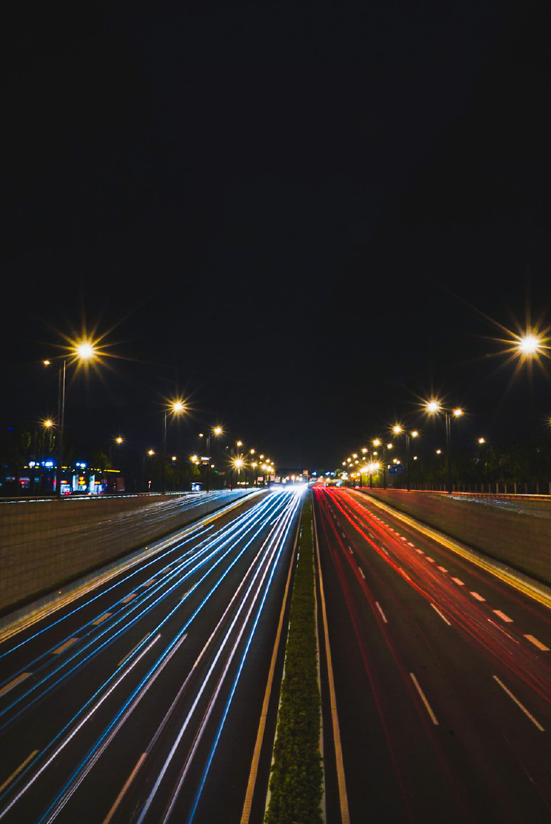 夜景,车流,城市,霓虹