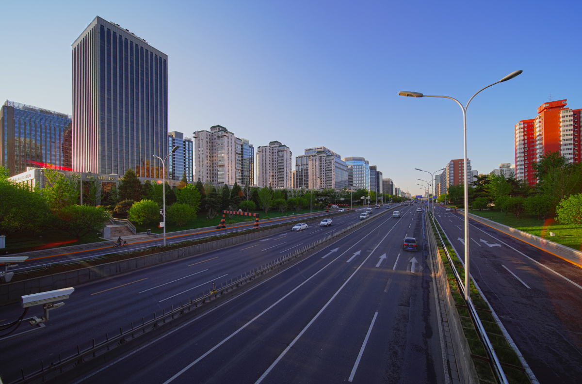 清晨的北京城市