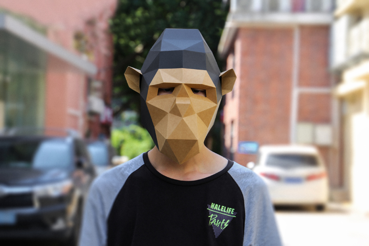 大猩猩纸模头套