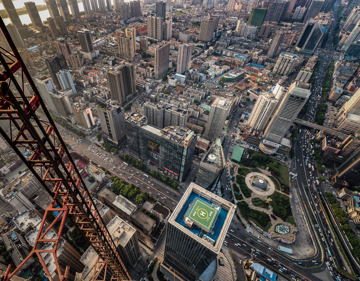 350米高空看地面——芙蓉广场cbd