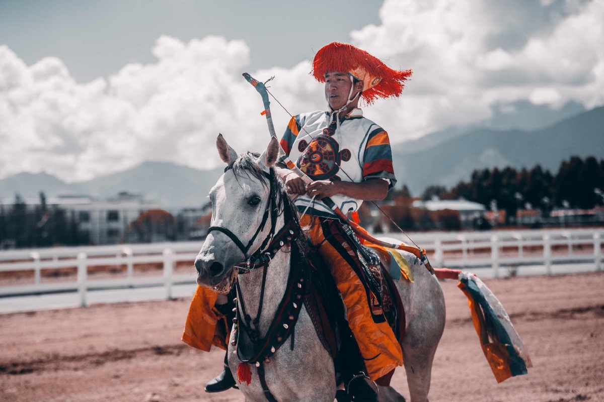 lhasa雪顿节民族马术表演