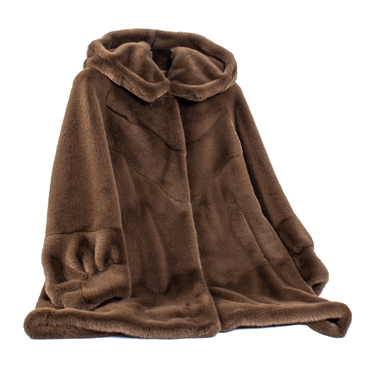 仿毛皮产品拍摄长款大衣