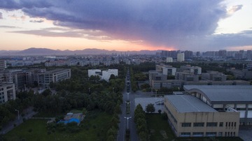 航拍晚霞
