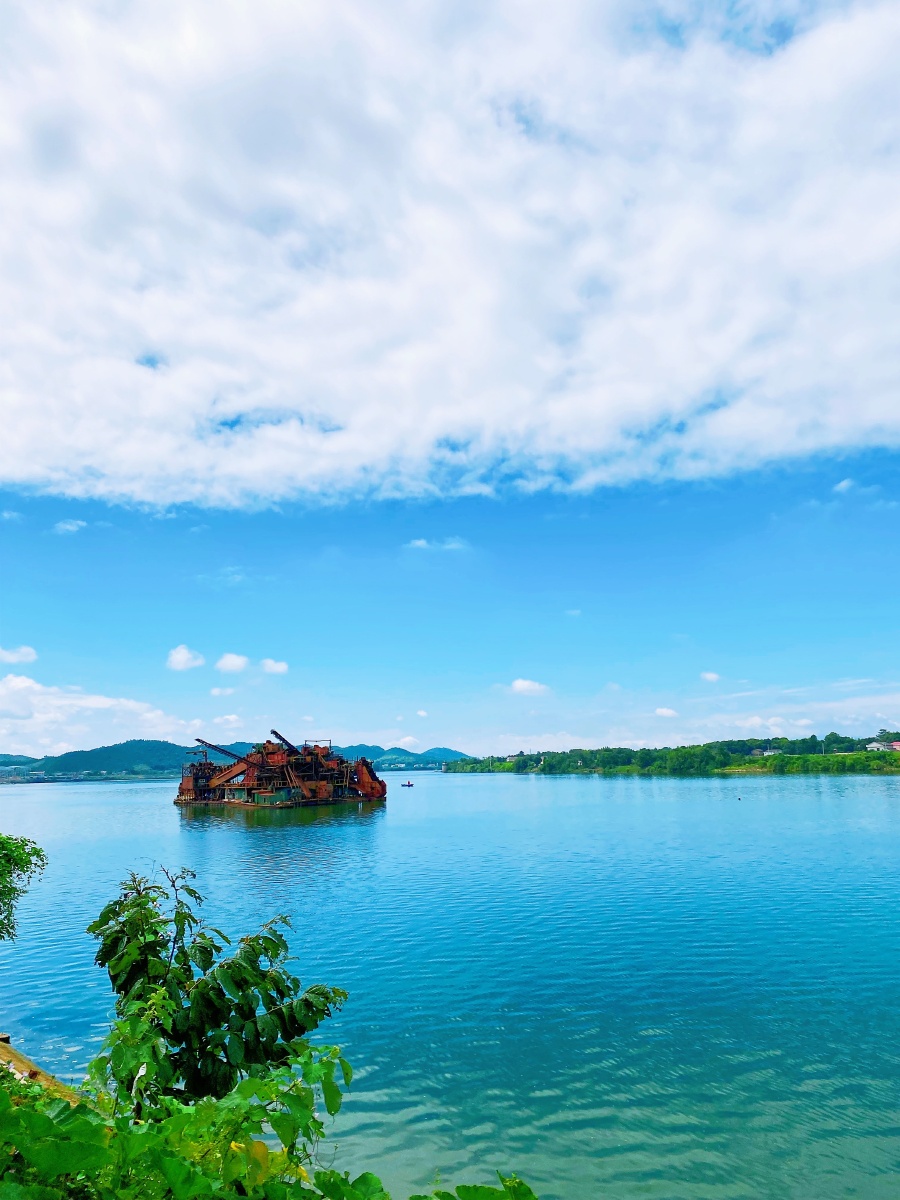 梦里水湘看朱亭古镇湘江风光