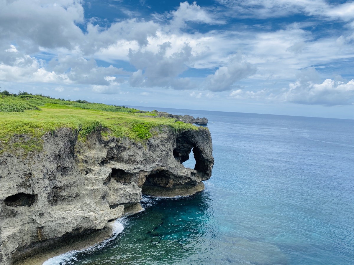 冲绳海日落万座毛海景