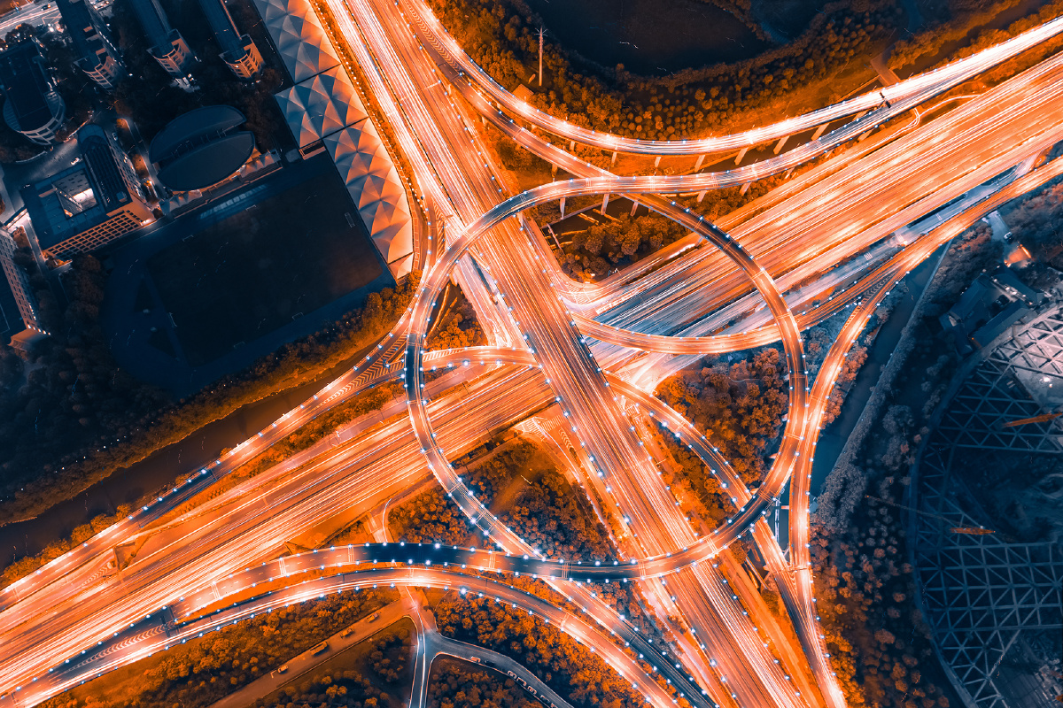 无人机拍摄于杭州彩虹立交