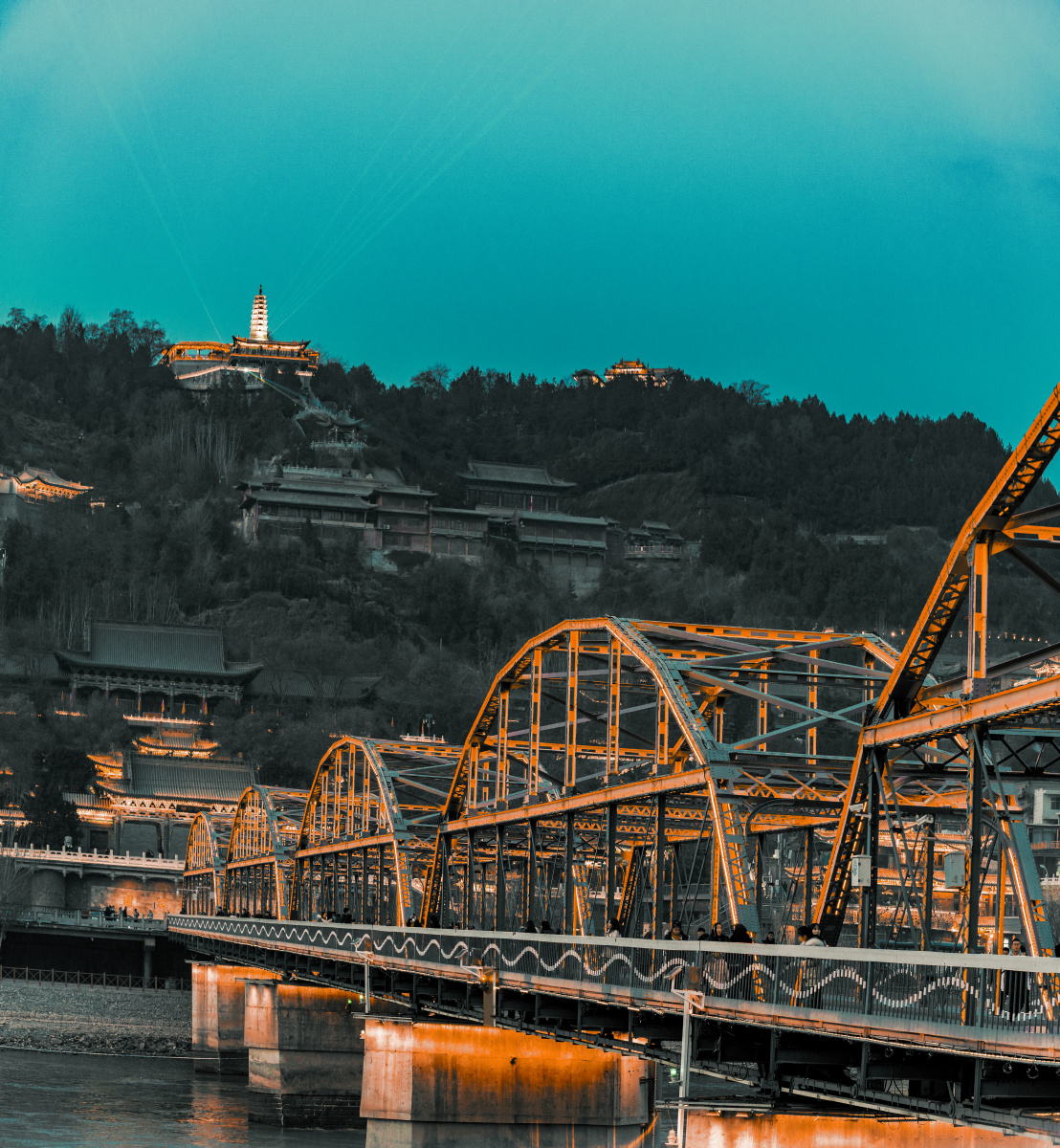 兰州中山桥,白塔山 - 刻奇yu媚俗 - 图虫