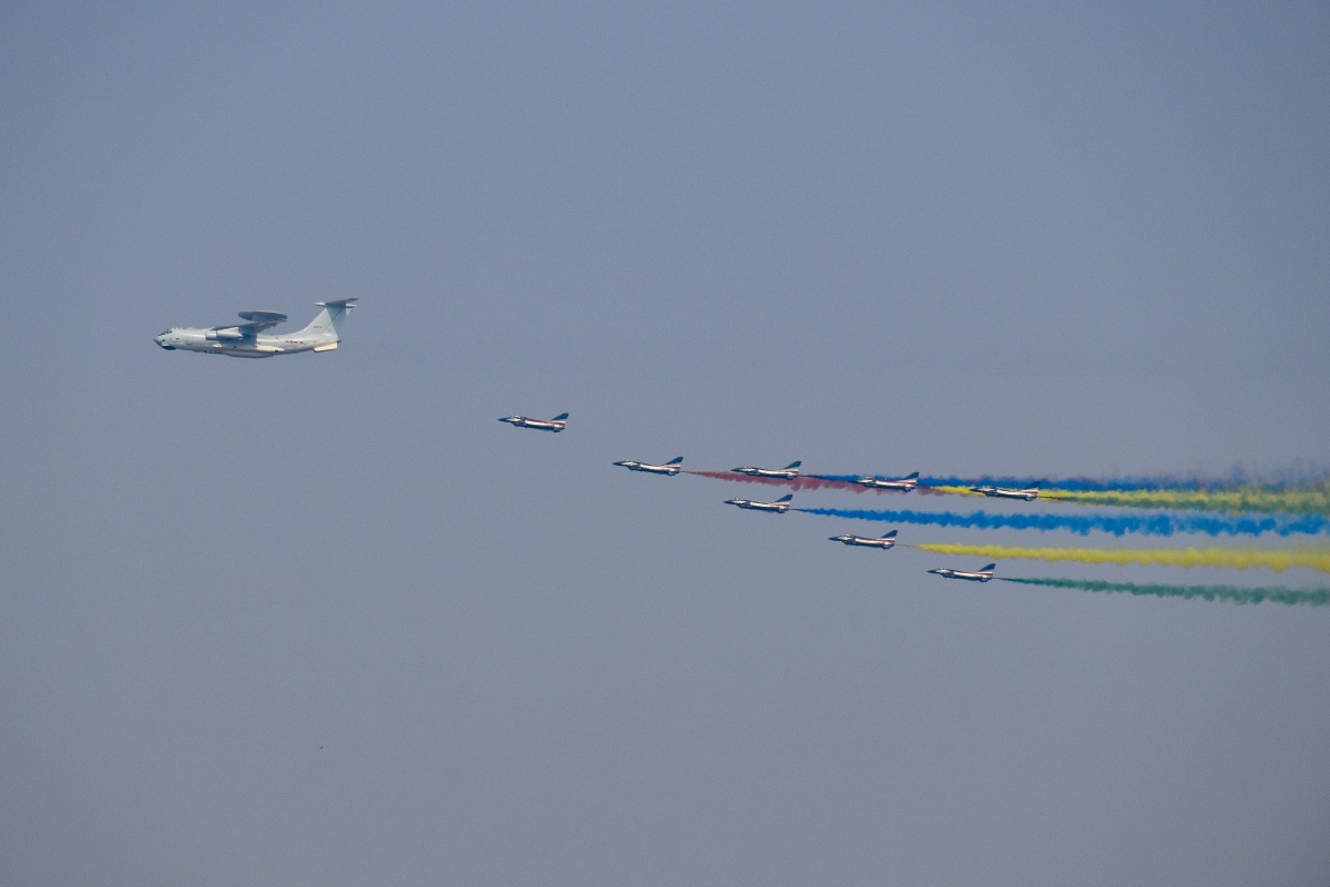 国庆70周年在天坛捕捉拍摄到的空中梯队