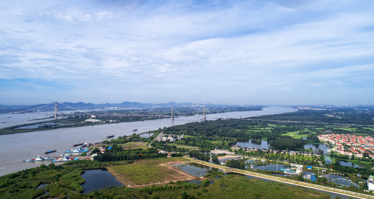 扬州润扬湿地公园航拍