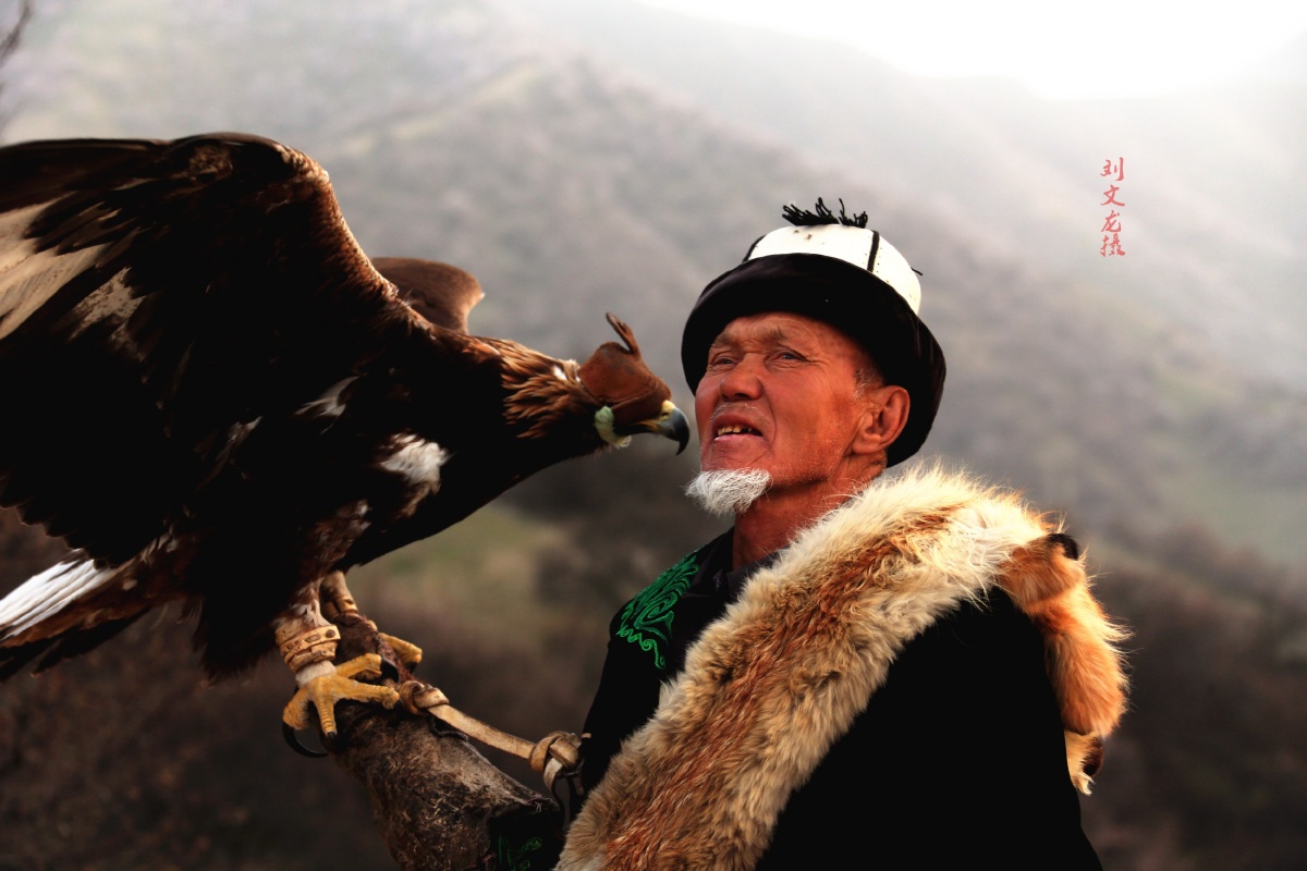 哈萨克族的训鹰人