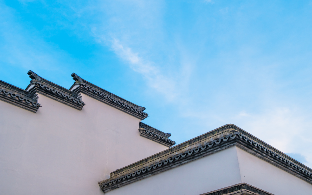 徽派建筑风格留白构图