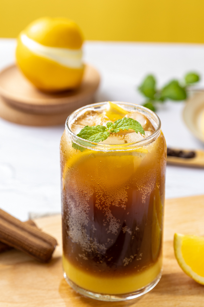 静物摄影丨香橙气泡美式丨