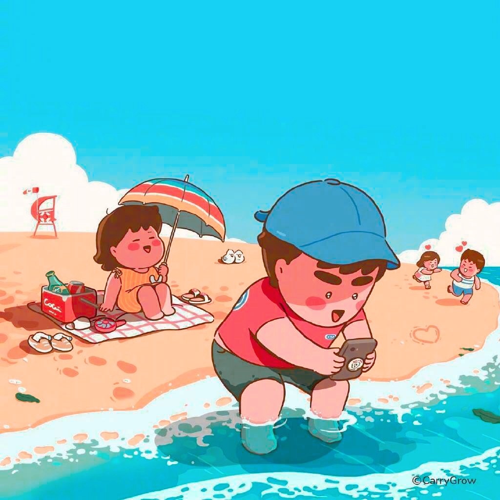 情侣可爱日常by插画师carrygrow