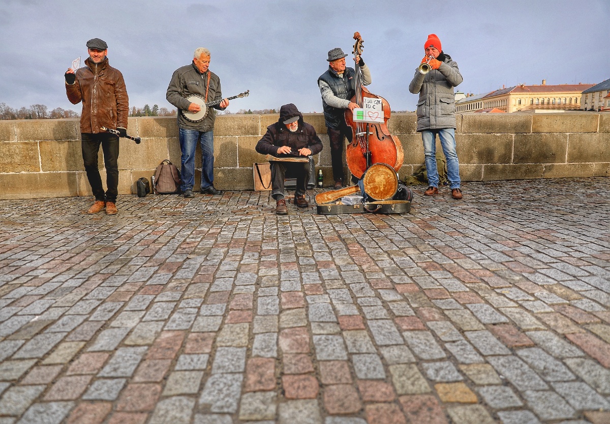 街头乐队摄于布拉格