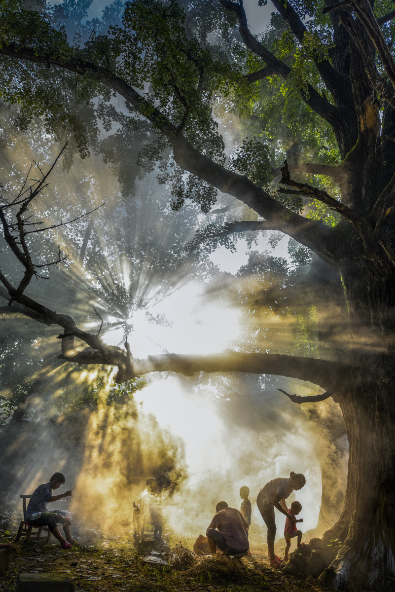 确山县石滚河马庄的早晨